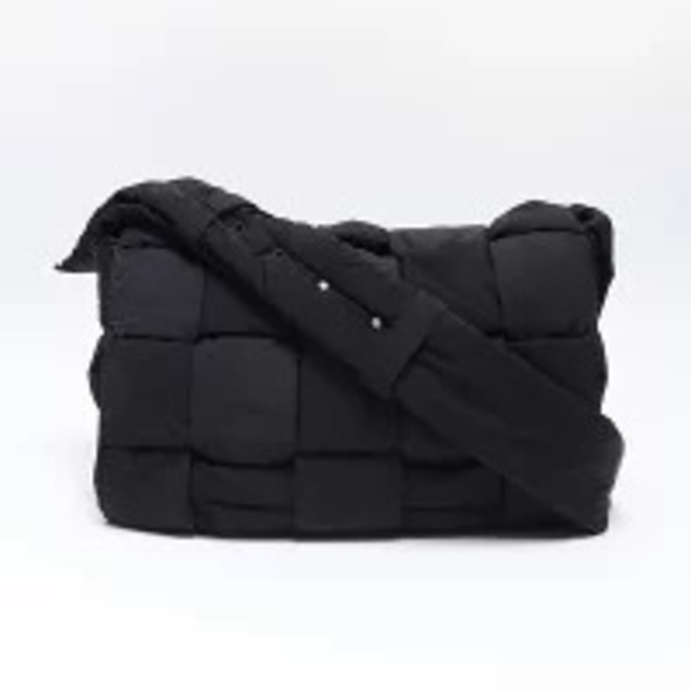 Bottega Veneta Cassetto Tech Shoulder Bag Black